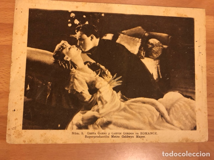 Cine: Tarjeta 20 x 15 cm estampas del cinema 5 romance Greta garbo