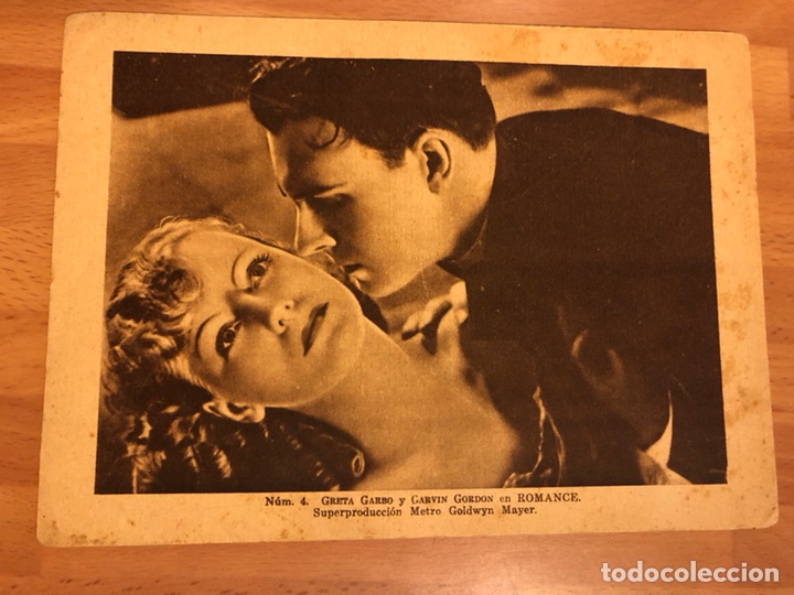 Cine: Tarjeta 20 x 15 cm estampas del cinema 4 Greta garbo romance