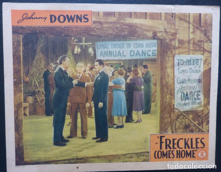 Cinema: FRECKLES COMES HOME Original LOBBY CARD,A&Ntilde;O 1942,JOHNNY DOWNS,MANTON MORELAND