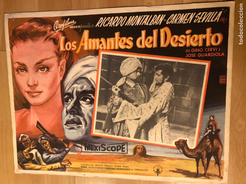 Cine: Fotocromo o lobby card los amantes del desierto Carmen sevilla Ricardo Montalbano 41x32 cm