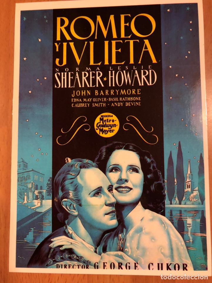 Cine: Tarjeta postal Romeo y Julieta norma shearer leslie howard