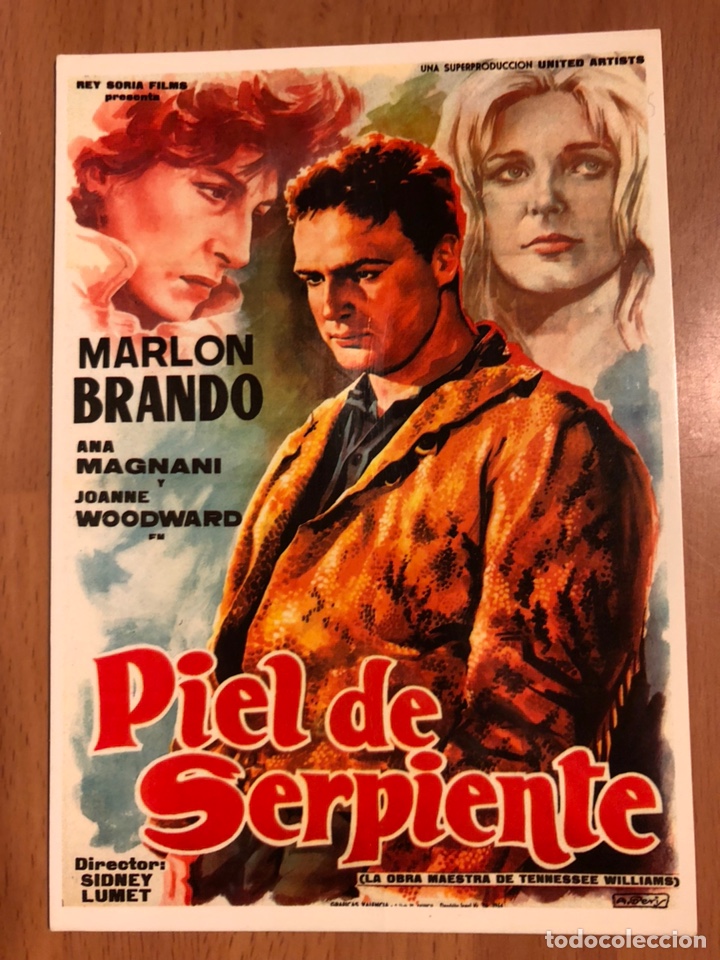 Cine: Tarjeta postal piel de serpiente Marlon brando