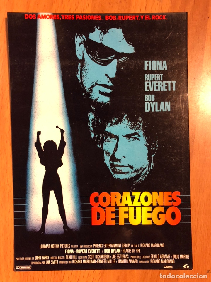 Cine: Tarjeta postal Lauren films corazones de fuego.fiona bob dylan