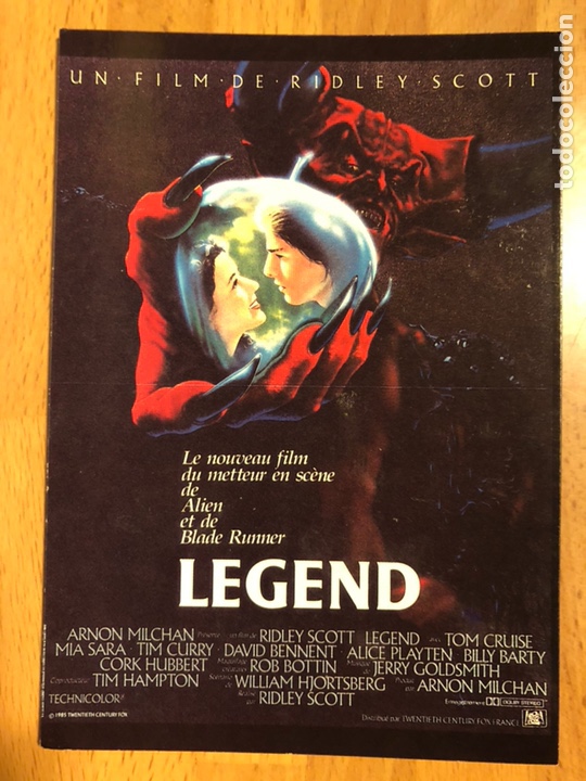 Cine: Tarjeta postal Legend tom cruise.ridley scott