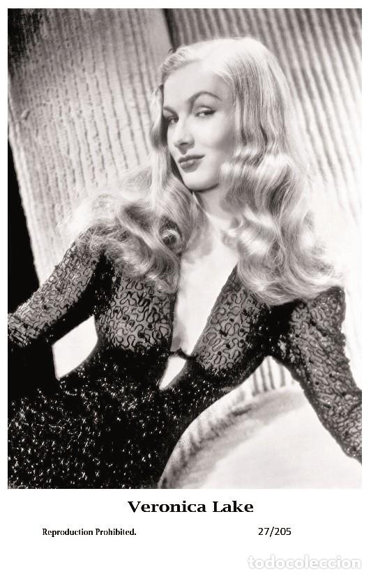 Cine: VERONICA LAKE - Film star Pin Up PHOTO POSTCARD - 27-205 Swiftsure Postcard