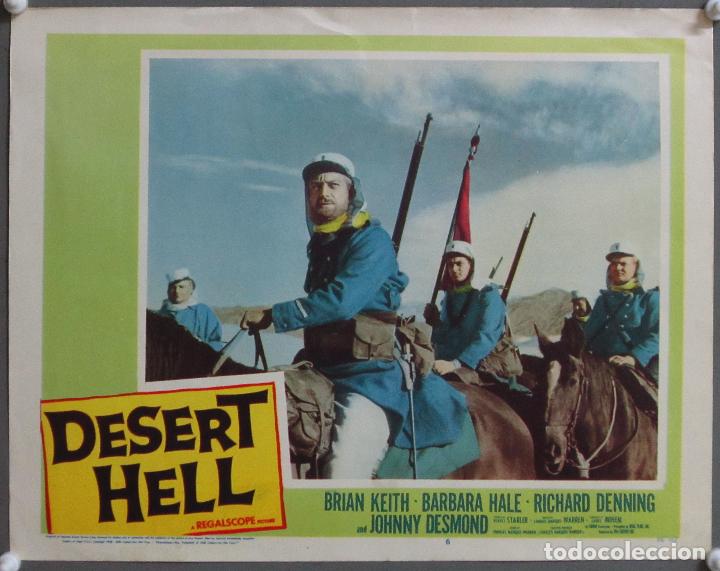 Cine: ZD36 DESERT HELL BRIAN KEITH BARBARA HALE LEGION LOBBY CARD ORIGINAL AMERICANO