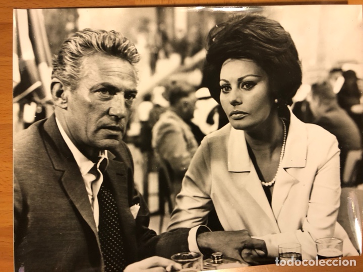Cine: Foto original de Sof&iacute;a loren y peter finch 24x18 cm