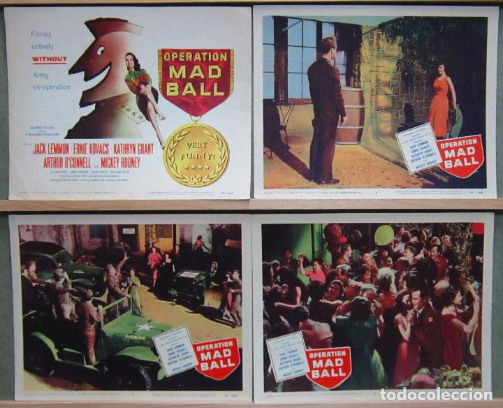 Cine: ZJ59 OPERATION MAD BALL JACK LEMMON 4 FOTOCROMOS LOBBY CARDS ORIGINAL AMERICANO