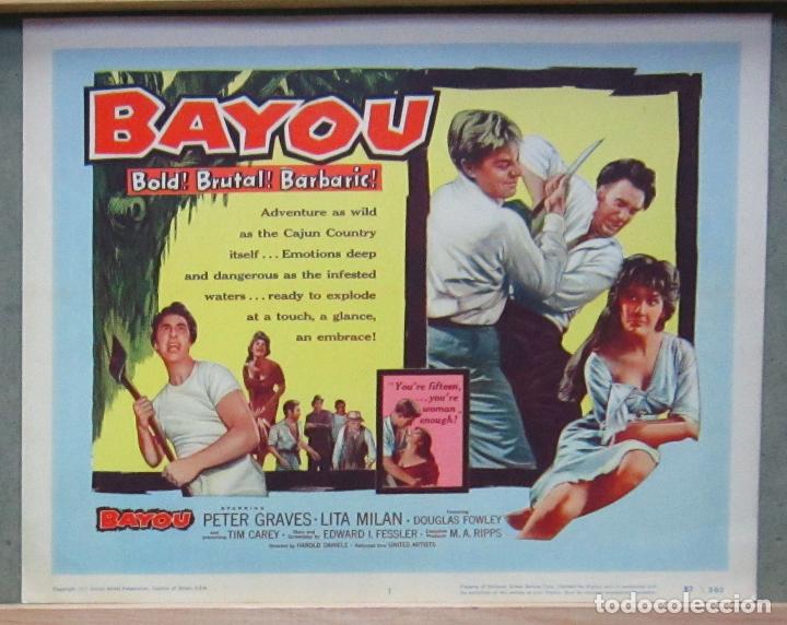 Cinema: ZI55 BAYOU PETER GRAVES LITA MILAN FOTOCROMO LOBBY TITLE CARD ORIGINAL AMERICANO