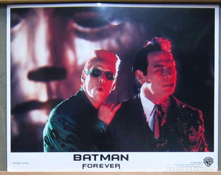 Cine: ZI85 BATMAN FOREVER JIM CARREY TOMMY LEE JONES FOTOCROMO LOBBY CARD ORIGINAL AMERICANO