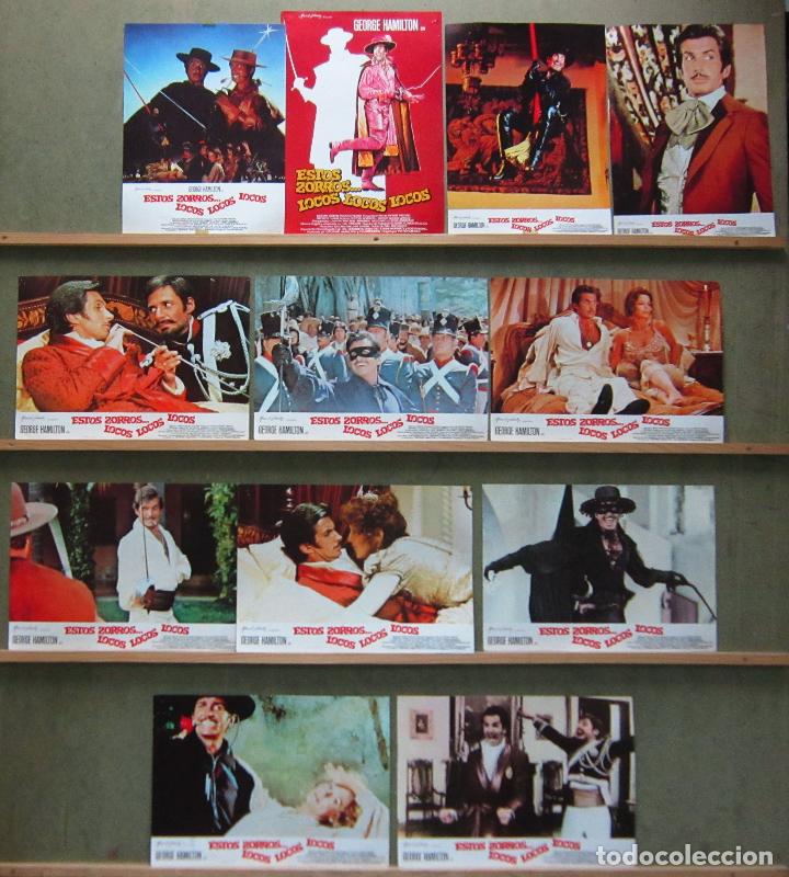 Cine: ZJ92 ESTOS ZORROS LOCOS LOCOS LOCOS GEORGE HAMILTON SET COMPLETO 12 FOTOCROMOS ORIGINAL ESTRENO