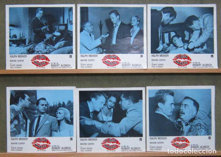 Cine: ZJ93 EL BESO MORTAL KISS ME DEADLY ROBERT ALDRICH SET COMPLETO 6 FOTOCROMOS ORIGINAL ESTRENO