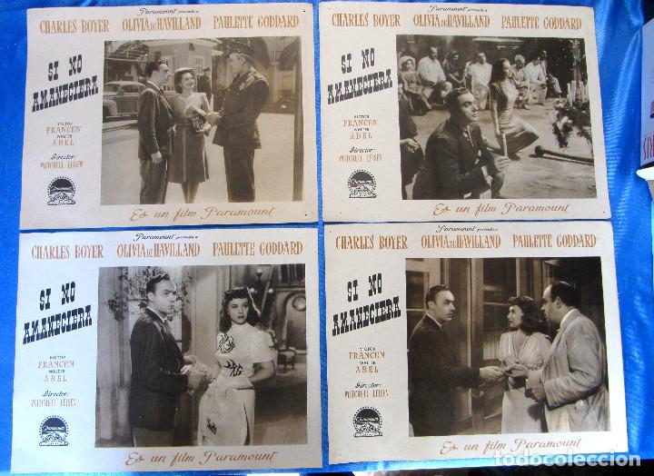 Kino: LOBBY CARD. 15 FOTOCROMOS. SI NO AMANECIERA. CHARLES BOYER, OLIVIA DE HAVILLAND, PAULETTE GODDARD,