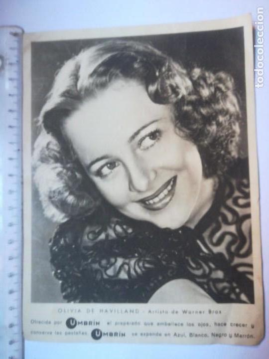 Cine: Olivia de Havilland Warner Bros publicidad Umbr&iacute;n (13F)