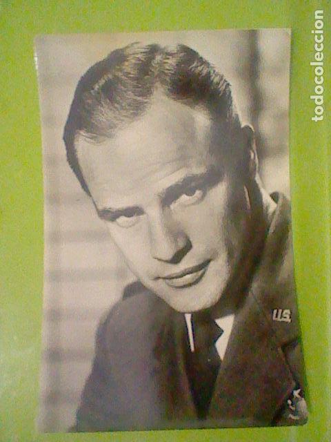 Cine: MARLON BRANDO N&ordm; 2950 ESCRITA FOTO POSTAL ORIGINAL A&Ntilde;OS 50