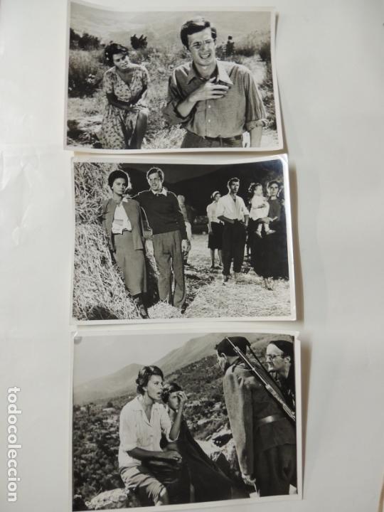 Cine: lote 3 fotos originales b/n dos mujeres JEAN PAUL BELMONDO sofia sophia loren La ciociara