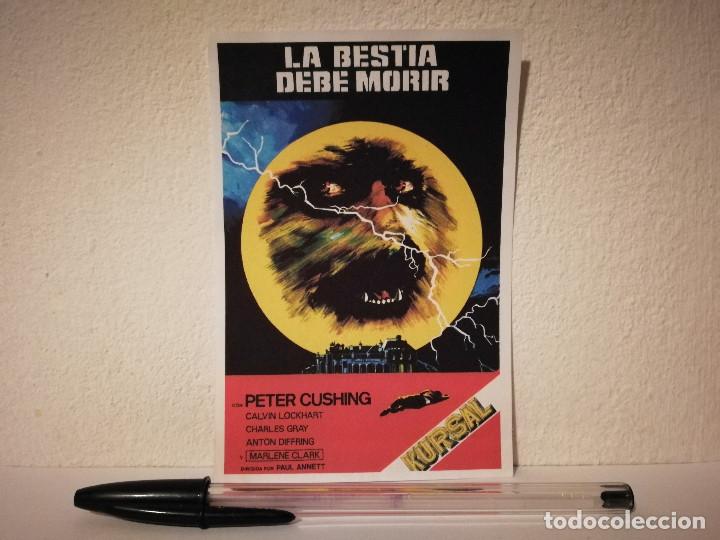 Cine: IMPRESO PAPEL - 9*13- LA BESTIA DEBE MORIR - PETER CUSHING - TERROR - AMICUS
