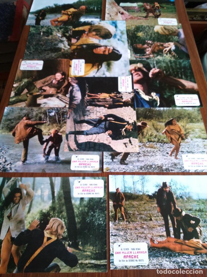 Cinema: UNA MUJER LLAMADA APACHE - 12 FOTOCROMOS ORIGINALES -- AL CLIVER Y YARA KEWA -- 1978 --
