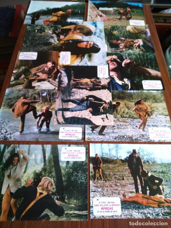 Cinema: UNA MUJER LLAMADA APACHE -- 12 FOTOCROMOS ORIGINALES -- AL CLIVER Y YARA KEWA - 1978 --