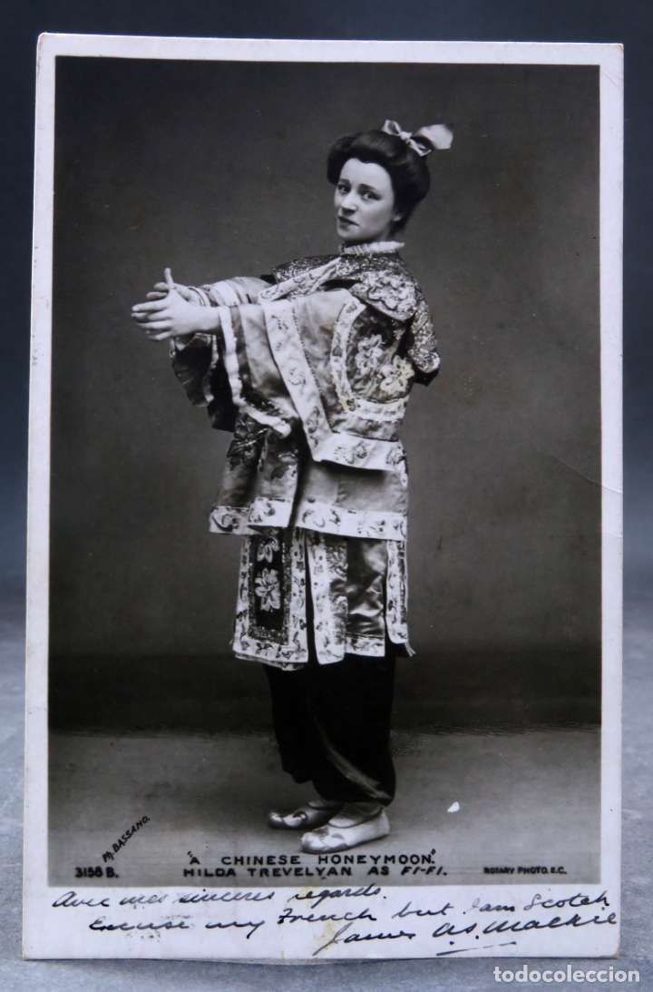 Cine: Postal actriz inglesa Hilda Trevelyan A Chinese Honeymoon Bassano Rotary Photo circulada PP XX