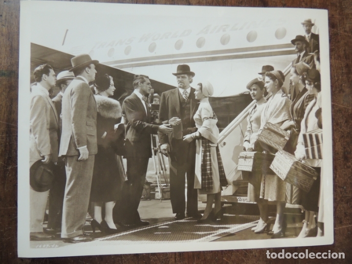 Cine: cary grant deborah kerr - foto original b/n - airplane trans world airline twa