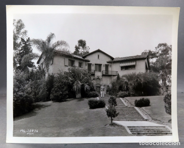 Cine: Foto original prensa actor Frank Morgan en su mansi&oacute;n Berbery Hills a&ntilde;os 30 26 cm x 20 cm