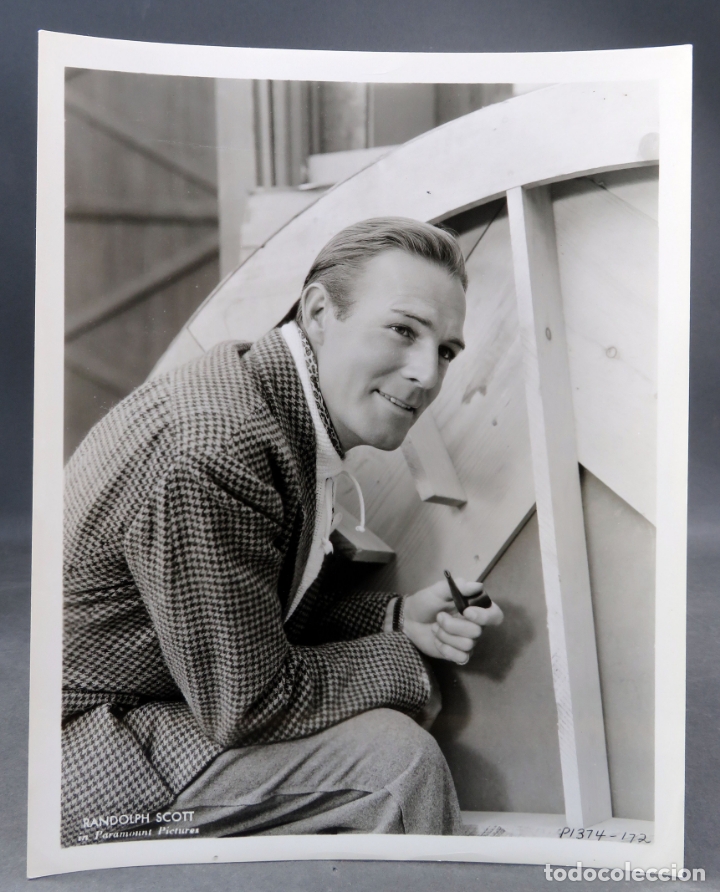 Cine: Foto original prensa Randolph Scott Paramount a&ntilde;os 30 26 cm x 20 cm