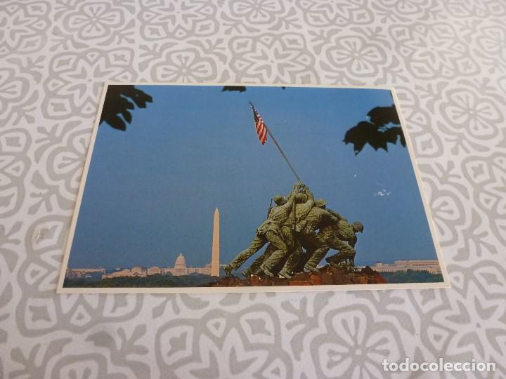 Cinema: FOTO-POSTAL NO CIRCULADA-MONUMENTO A LA BANDERA U.S.A. MONTE SURIBACHI (IWO JIMA)