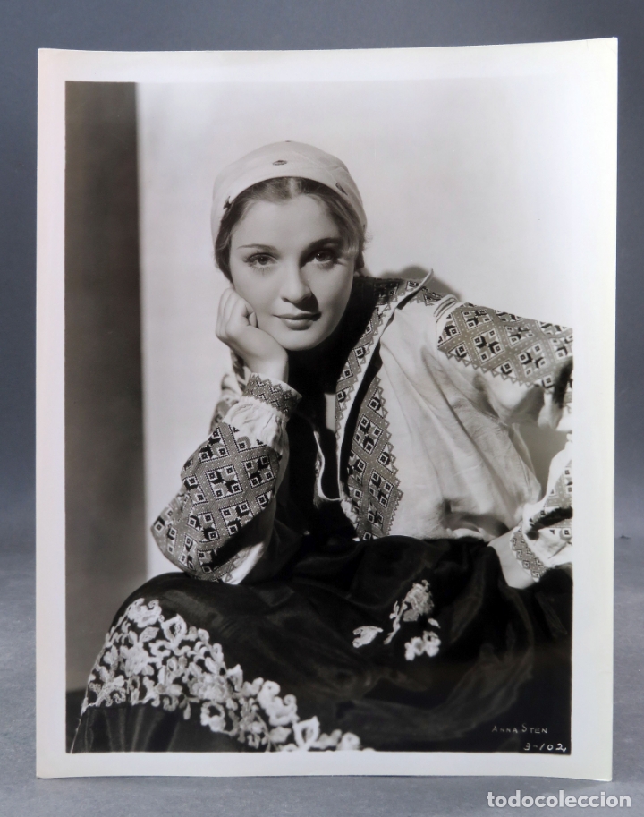 Cine: Foto original prensa Anna Sten a&ntilde;os 30 26 cm x 20 cm