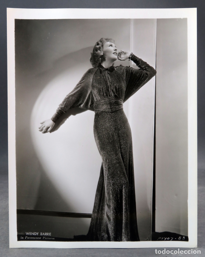Cine: Foto original prensa Wendy Barrie Paramount a&ntilde;os 30 26 cm x 20 cm
