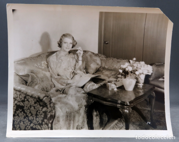 Cine: Foto original prensa Elissa Landi Fox escribiendo novela a&ntilde;os 30 26 cm x 20 cm