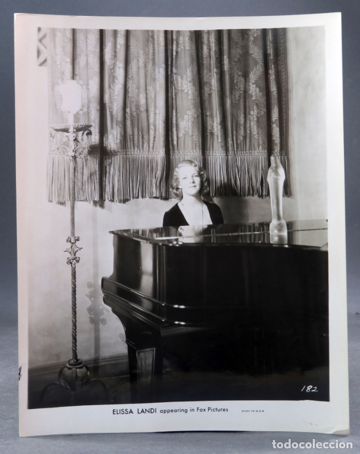 Kino: Foto original prensa Elissa Landi Fox al piano a&ntilde;os 30 26 cm x 20 cm