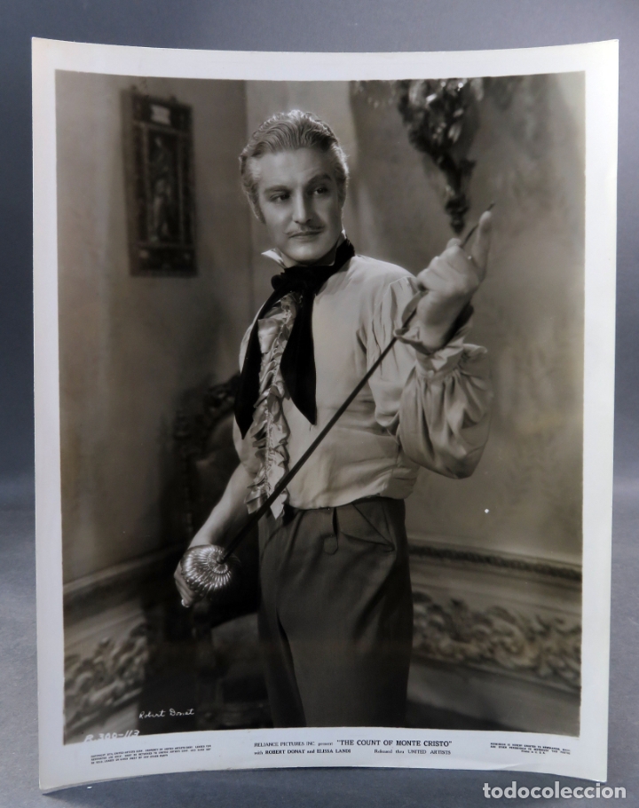 Kino: Foto original prensa Robert Donat El Conde de Montecristo a&ntilde;os 30 26 cm x 20 cm