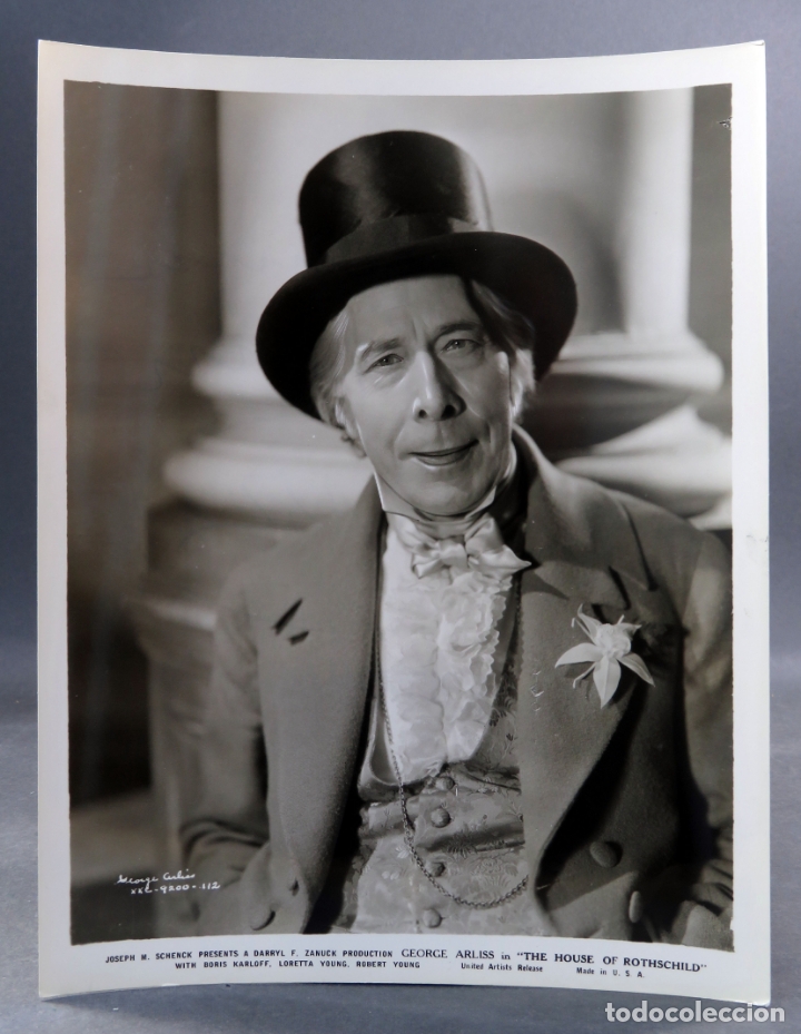 Kino: Foto original prensa George Arliss The house of Rothschild a&ntilde;os 30 26 cm x 20 cm