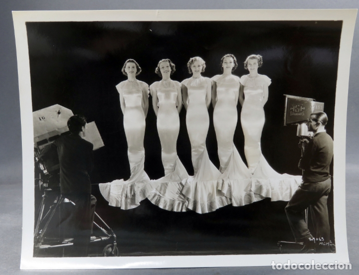 Cine: Foto original prensa Cinco muchachas Hollywood seleccionadas para producci&oacute;n musical a&ntilde;os 30 26 cm x