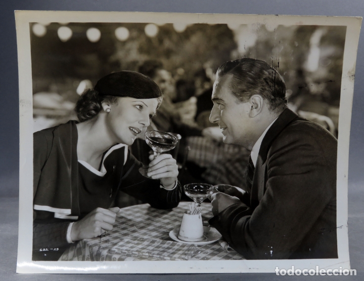 Cine: Foto original prensa Elissa Landi Paul Lukas A la luz del candelabro a&ntilde;os 30 26 cm x 20 cm