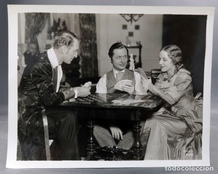 Cine: Foto original prensa Helen Hayes Robert Montgomery Otto Kruger partida brigde a&ntilde;os 30 26 cm x 20 cm
