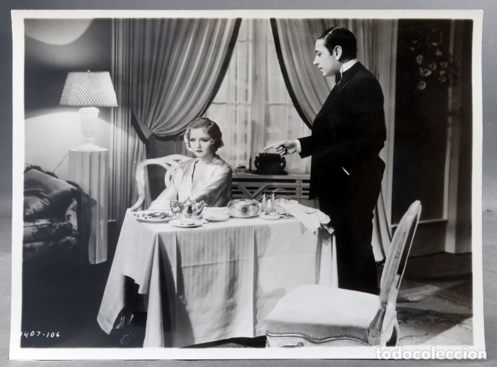 Cine: Foto original prensa escena Chantaje Myrna Loy George Raft a&ntilde;os 30 26 cm x 20 cm