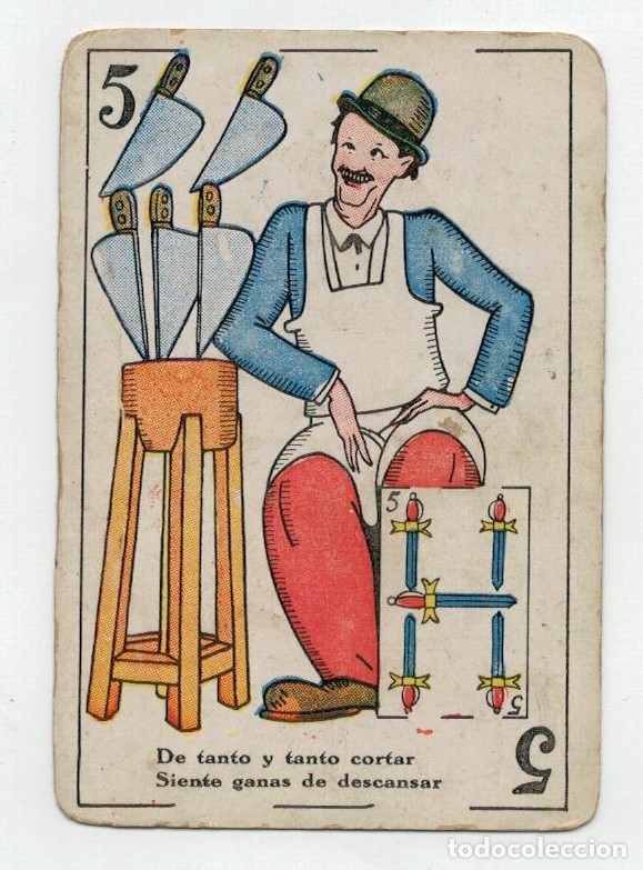 Cinema: CROMO CARTA BARAJA HUMOR - 5 CINCO DE ESPADAS - DORSO H. RAWLINSON - CHOCOLATES GUILLEN