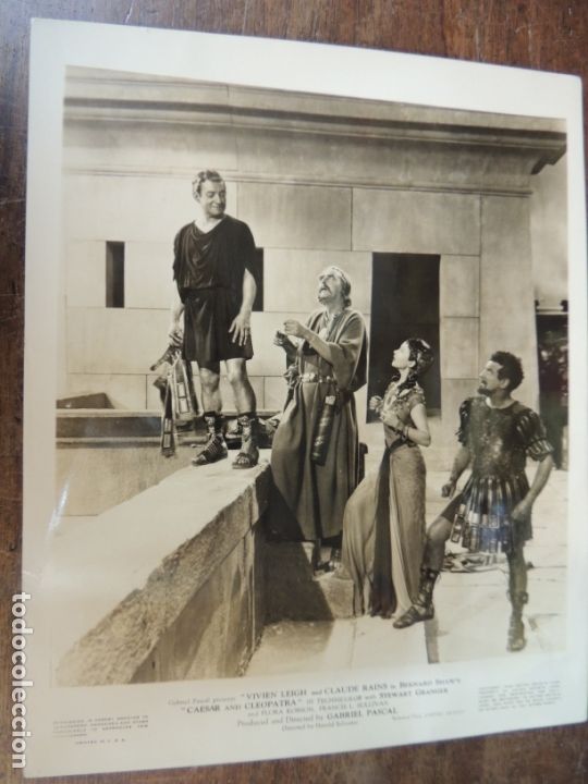 Cine: cesar y cleopatra - foto b/n original - escena scene vivien leigh claude rains  Caesar and Cleopatra