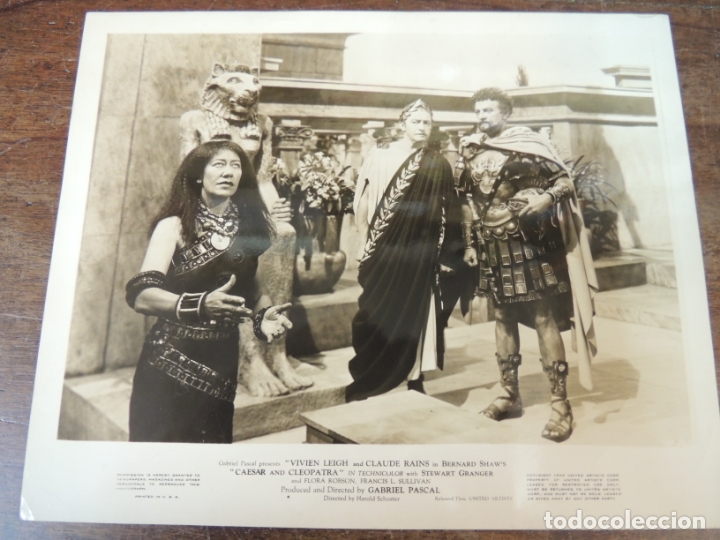 Cine: cesar y cleopatra - foto b/n original - escena scene flora robson  claude rains Caesar and Cleopatra