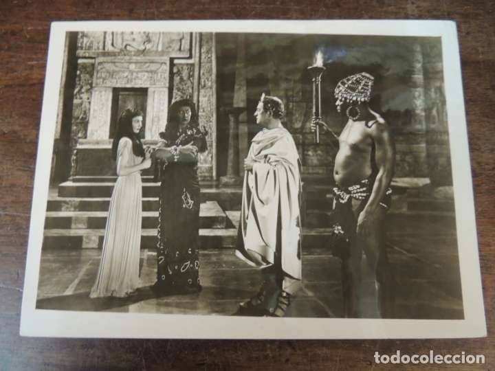 Cine: cesar y cleopatra - foto b/n original - escena scene vivien leigh flora robson claude rains
