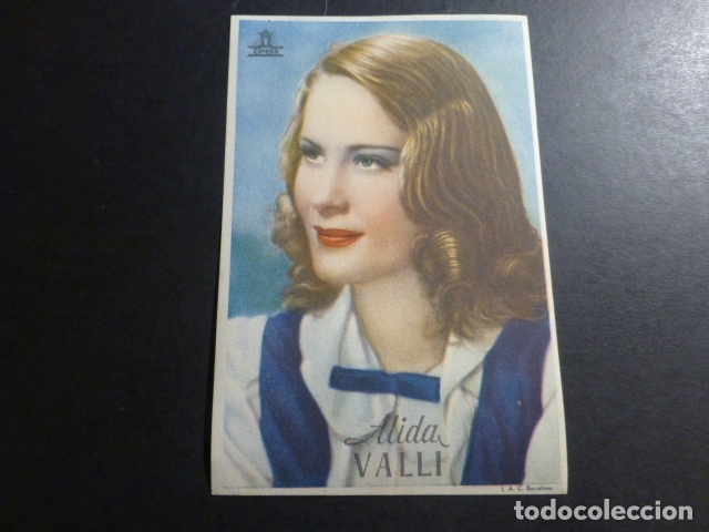 Kino: ALIDA VALLI TARJETA PUBLICIDAD CIFESA 8,6 X 13,4 CMTS