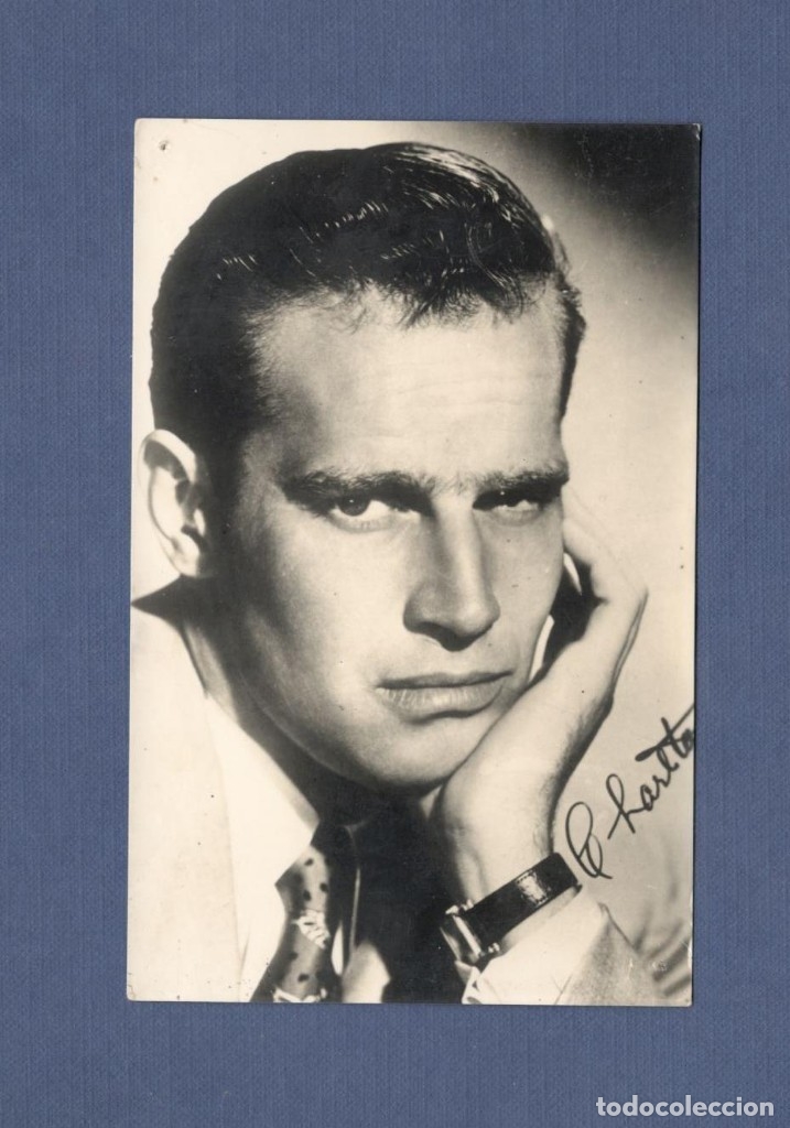 Cine: FOTO POSTAL: 2604 CHARLTON HESTON (FIRMA IMPRESA)