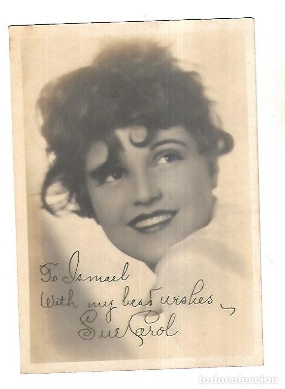 Cin&eacute;ma: FOTOGRAFIA DE ARTISTA. SUE CAROL. 12 X 18CM.