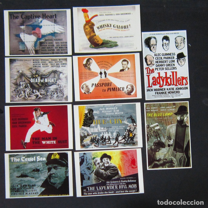 Kino: LPC 026 EALING STUDIOS 10 POSTALES 10x15 cm LADYKILLERS PASAPORTE PIMLICO ORO EN BARRAS