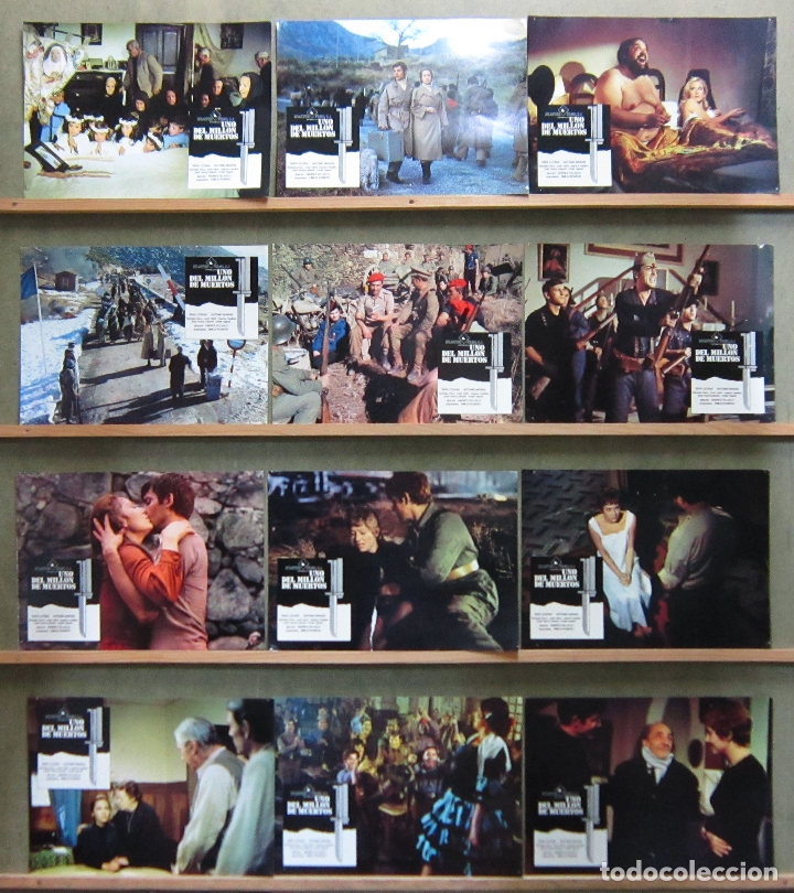 Cinema: ZT23 UNO DEL MILLON DE MUERTOS SARA LEZANA GUERRA CIVIL SET COMPLETO 12 FOTOCROMOS ORIGINAL ESTRENO