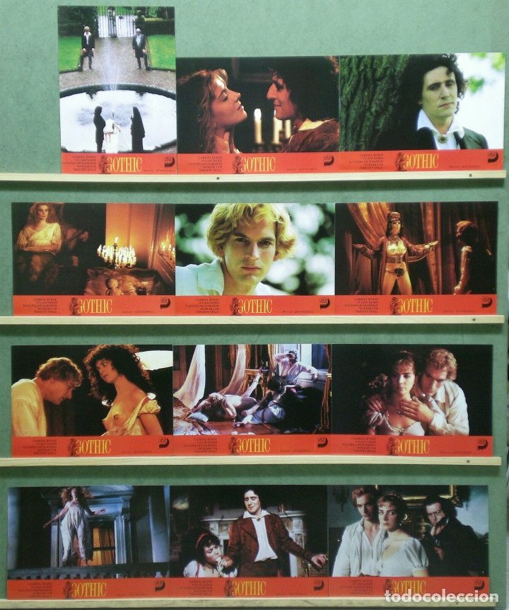 Cine: ZT56 GOTHIC KEN RUSSELL GABRIEL BYRNE TERROR SET COMPLETO 12 FOTOCROMOS ORIGINAL ESTRENO