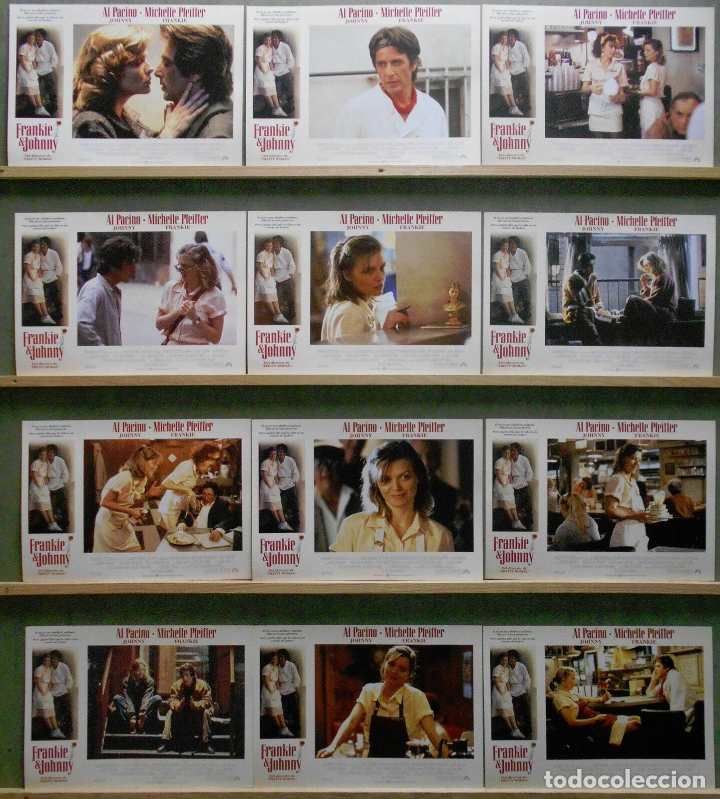 Cinema: ZT78 FRANKIE Y JOHNNY AL PACINO MICHELLE PFEIFFER SET COMPLETO 12 FOTOCROMOS ORIGINAL ESTRENO