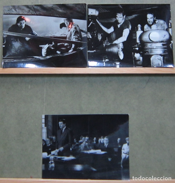 Cine: F30200D MISTERIO EN EL BARCO PERDIDO GARY COOPER CHARLTON HESTON 3 FOTOS B/N ORIGINALES ESPA&Ntilde;OLAS